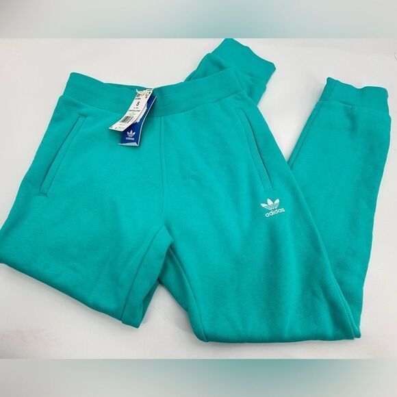 Adidas Slim Fit Tapered Pant Jogger Trefoil Logo Mint Green - Picture 2 of 11